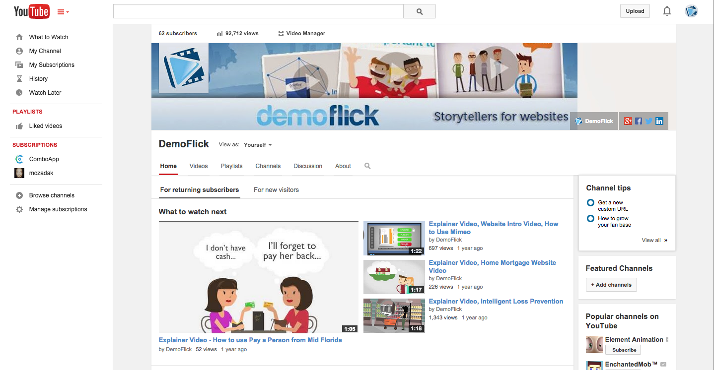 DemoFlick YouTube